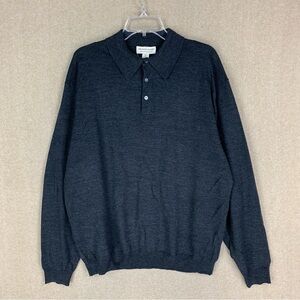🚨⛔️SOLD⛔️🚨 Pronto Uomo Merino Wool Sweater Size XL 100% Mens Gray Polo Long